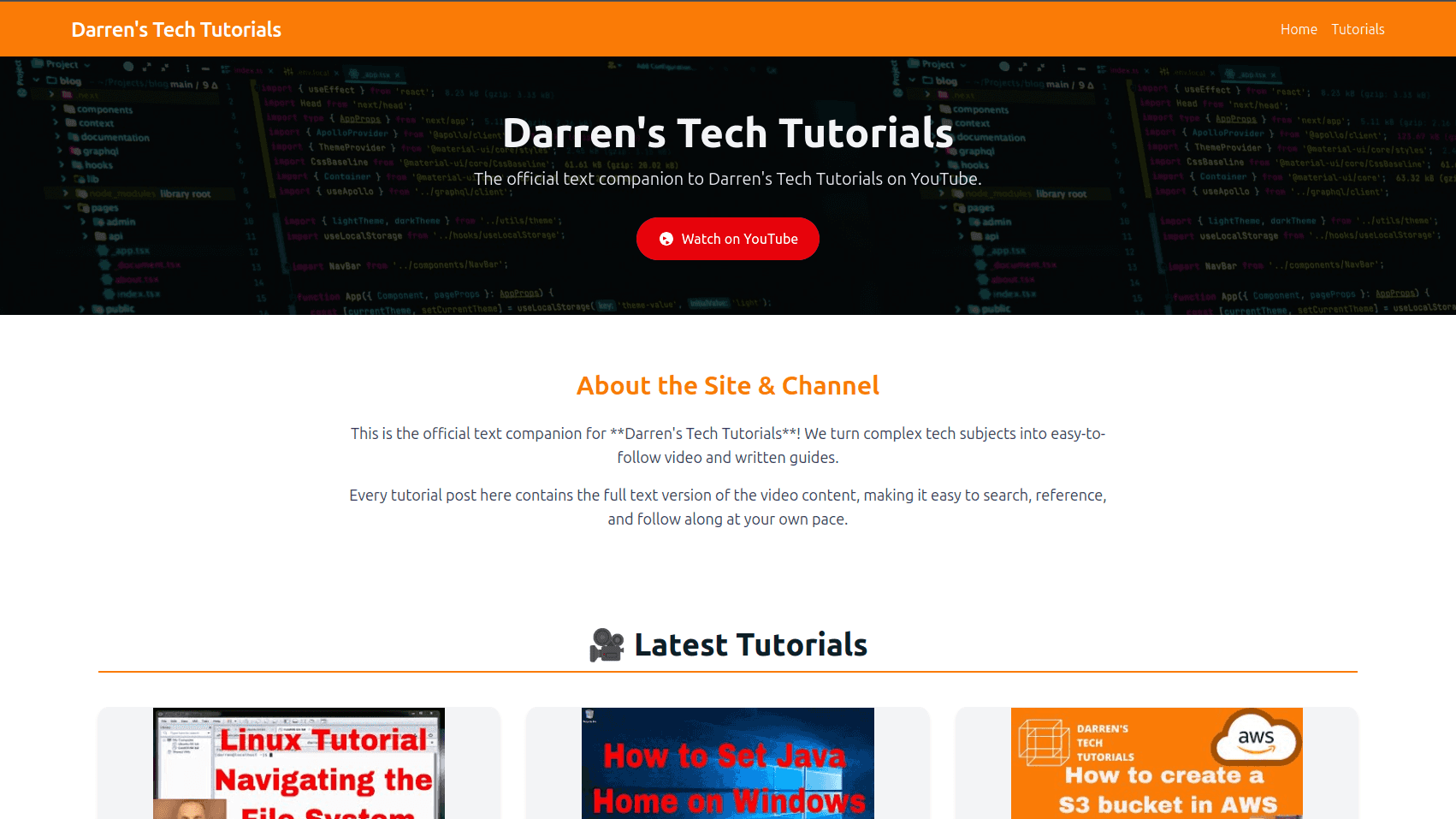 Darren's Tech Tutorials hero image